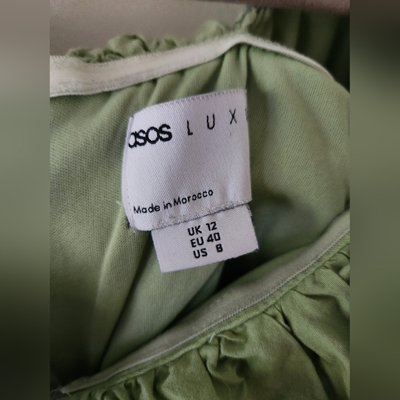 ASOS Luxe Sage Mini Dress Size 8 - Picture 6 of 8